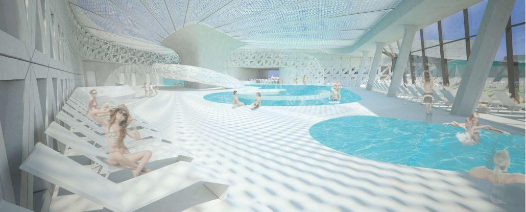 Общественный бассейн в городе Потсдам, Германия